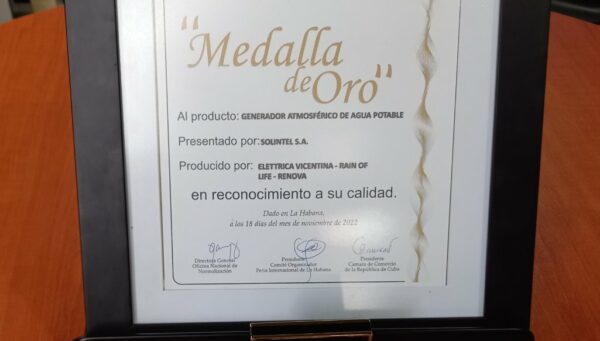 RENOVA S.U.R.L. among the entities awarded at FIHAV 2022.